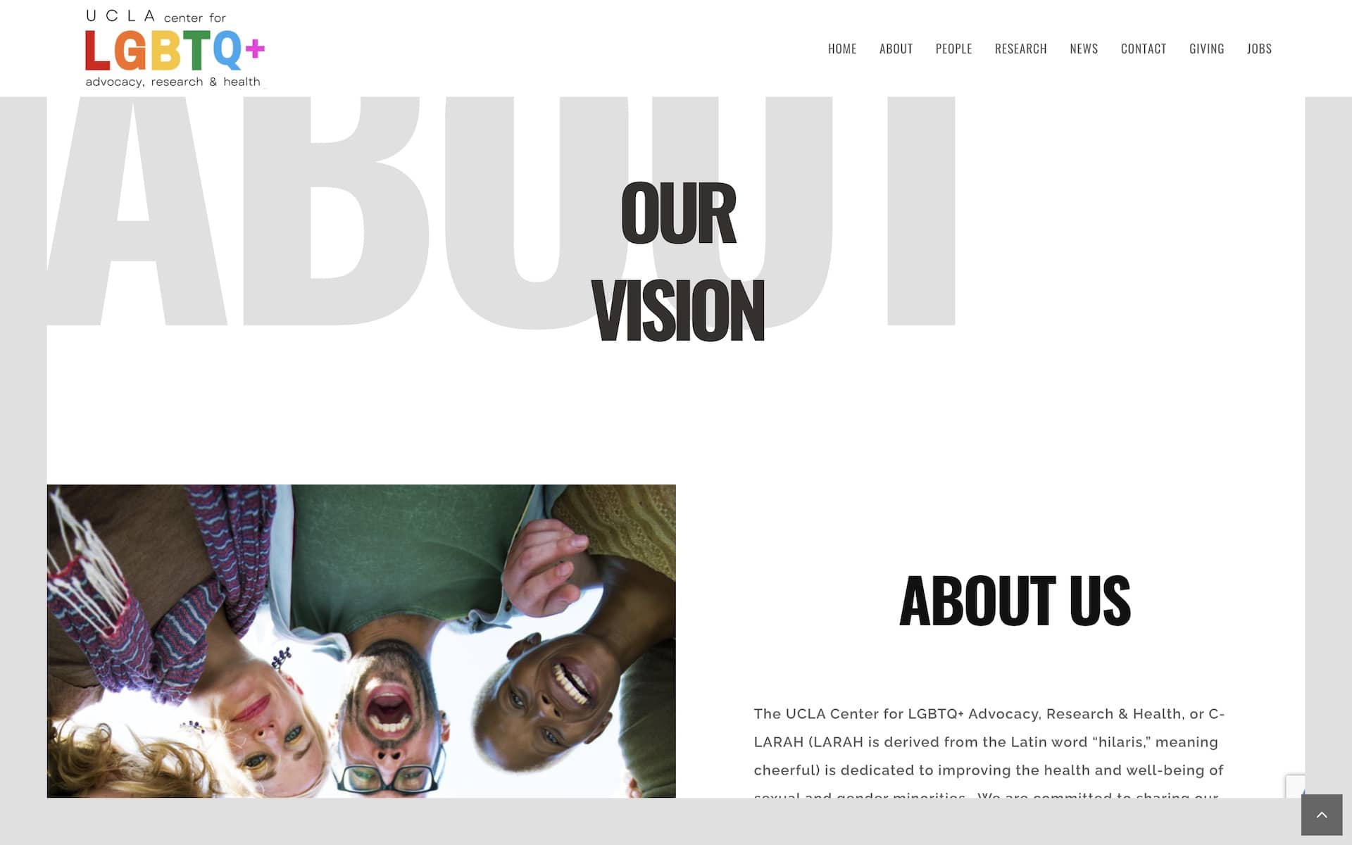 UCLA LGBTQ+ Website Page Screenshot