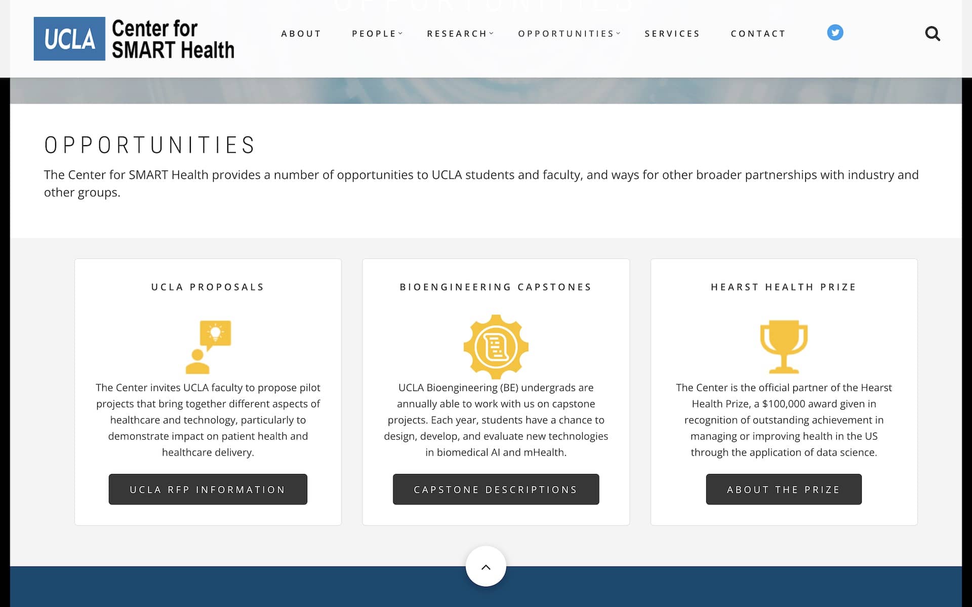 UCLA Center for SMART Health Website Page Screenshot