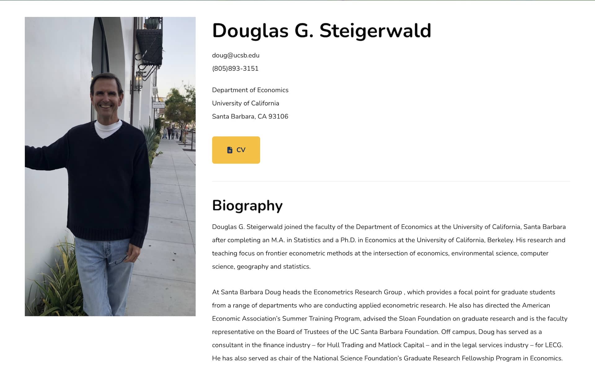 Steigerwald Lab Website Page Screenshot