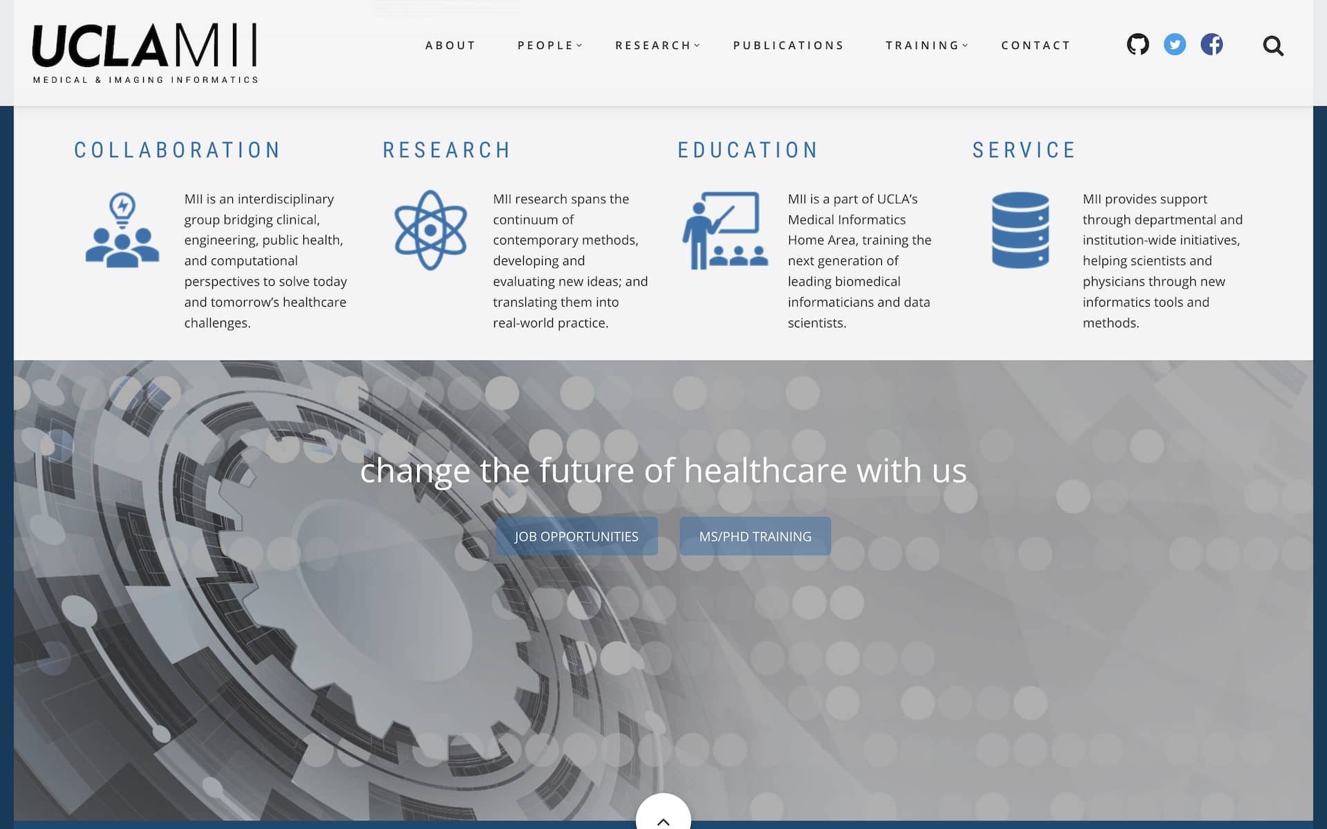 UCLA Medical and Imaging Informatics Website Page Screenshot