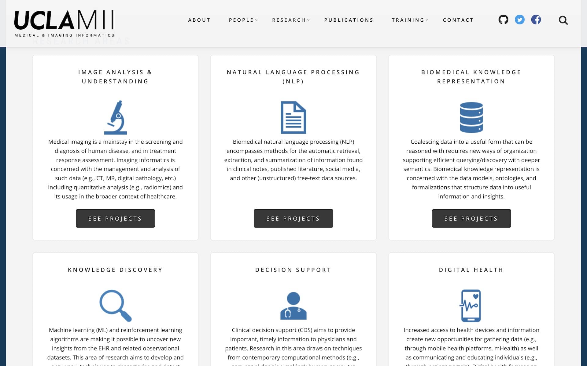 UCLA Medical and Imaging Informatics Website Page Screenshot