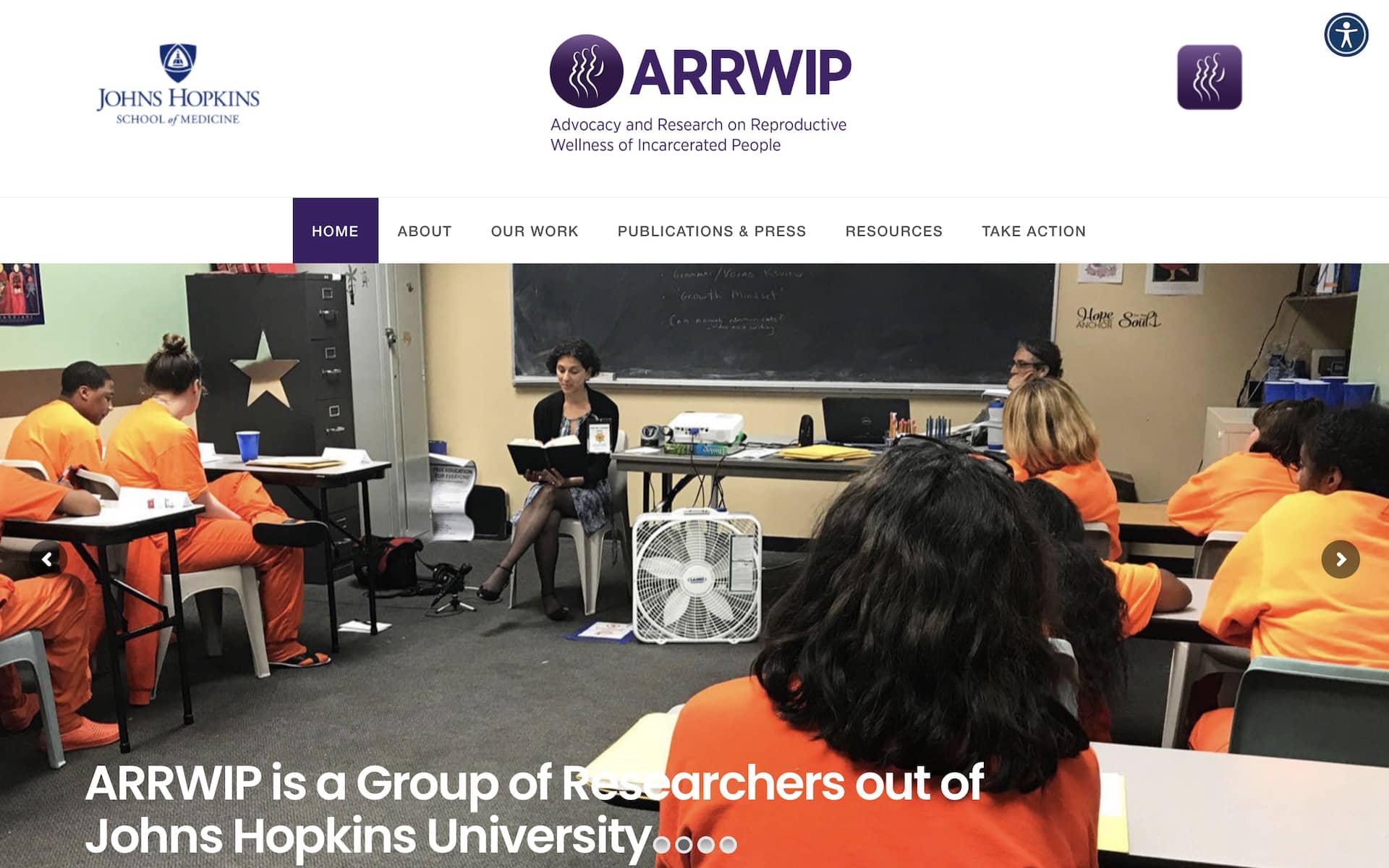 ARRWIP Website Page Screenshot