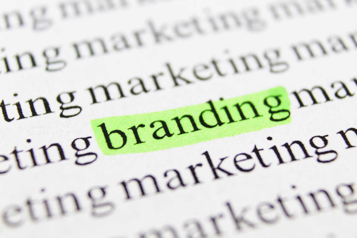 the word branding highlighted on a sheet of paper